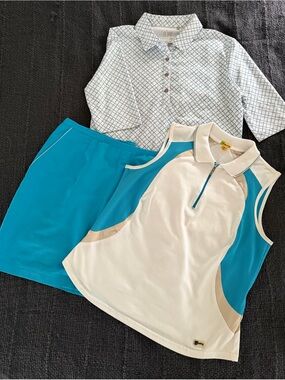 Women’s Teal & White Golf Skort Sets